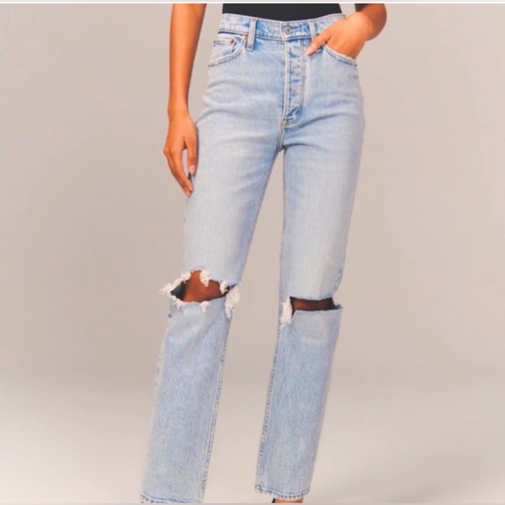 Abercrombie & Fitch Light Blue Straight Leg Jeans